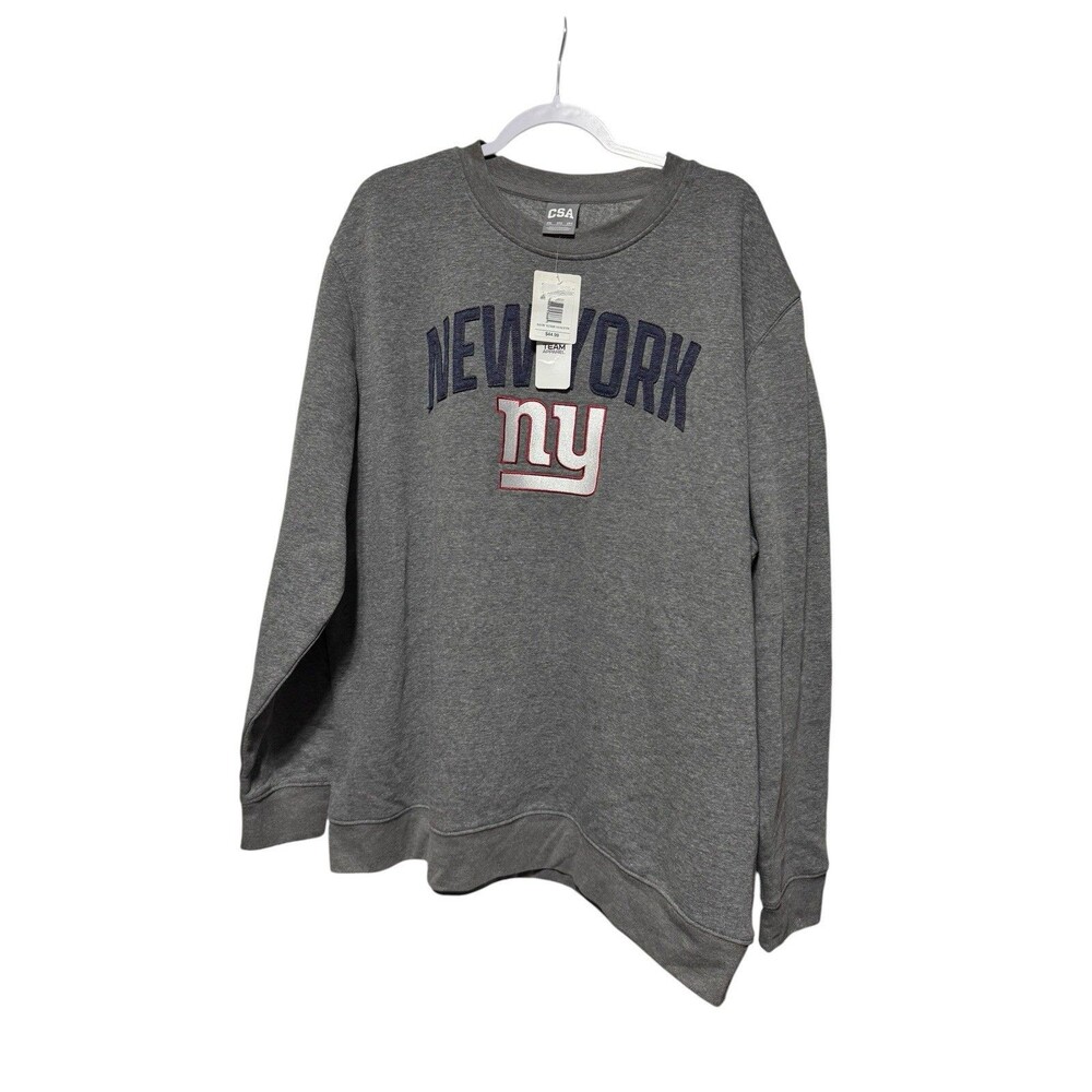 New York Giants Sweatshirt Men's NFL Heather Gray Patchwork Pullover 2XL NWT